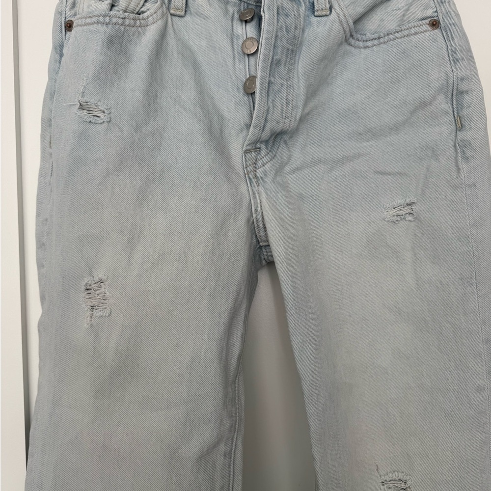 Pistola Straight Leg Raw Hem Light Wash Jeans Spring Summer Denim REVOLVE - Picture 3 of 9